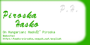 piroska hasko business card